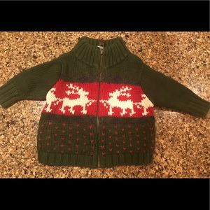 GAP Holiday zip up sweater 3-6 months